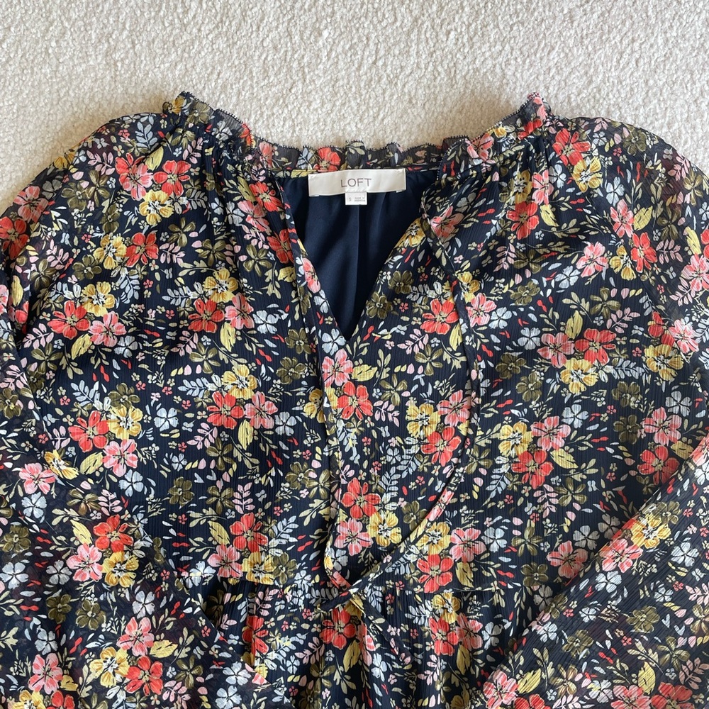 LOFT Floral Swing Mini Dress